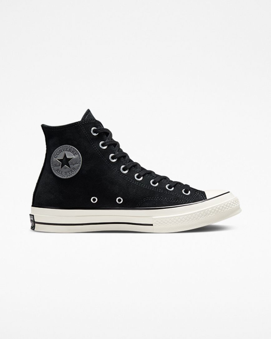 Men\'s Converse Chuck 70 Suede High Top Shoes Black | AU 8C405E